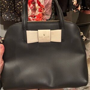 Kate Spade Black Satchel with Cream Bow